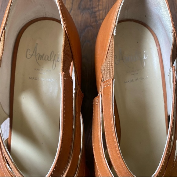 Rangoni Almafi Women’s Cognac Tan Leather Strappy Wedge Sandals SZ 9 - Picture 11 of 14